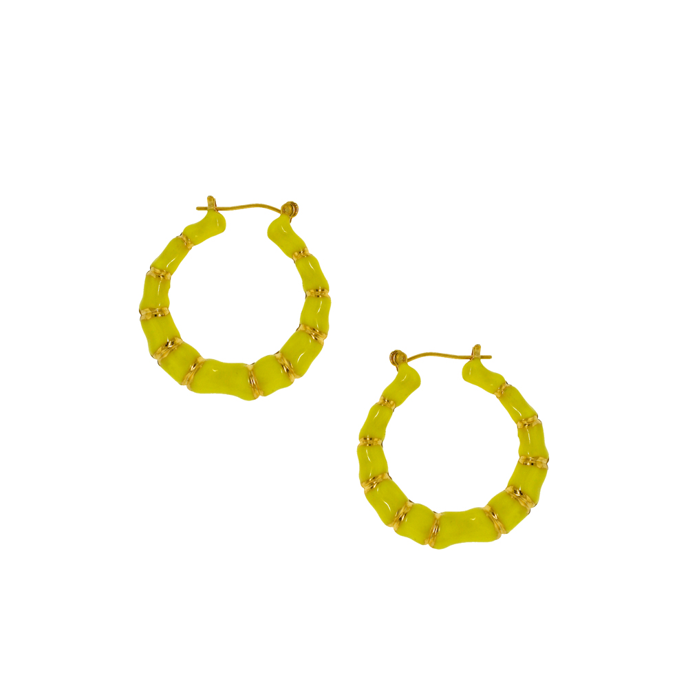 Unbranded Neon Bamboo Hoops - Yellow