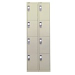 Nest Of Two 4-Door Lockers-Coffee & Cream