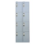 Nest Of Two 4-Door Lockers-Grey