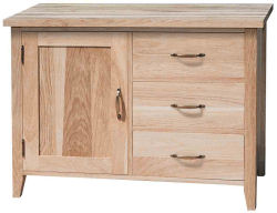 Unbranded New Court Oak 3 Drawer 1 Door Sideboard (Steel