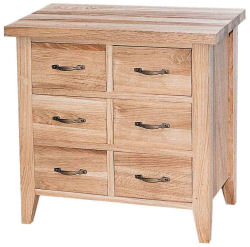 Unbranded New Court Oak 6 Drawer Chest (Brass handles)