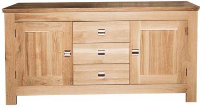 Unbranded New Court Oak Large Sideboard 3 Drawers 2 Doors