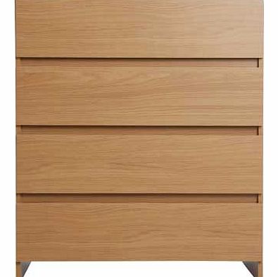 Unbranded New Denver 4 Drawer Chest - Oak Effect