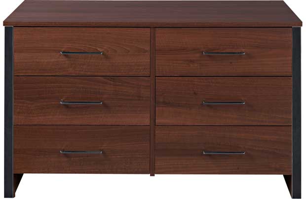 Unbranded New Genova 3 3 Drawer Chest - Walnut Effect