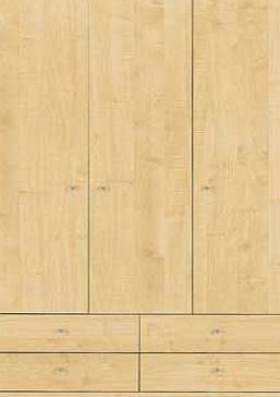 Unbranded New Malibu 3 Door 4 Drawer Wardrobe - Maple Effect