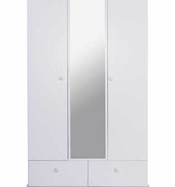 Unbranded New Stirling 3 Door 2 Drawer Mirrored Wardrobe -