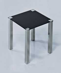 Unbranded Noir Black Glass End Table