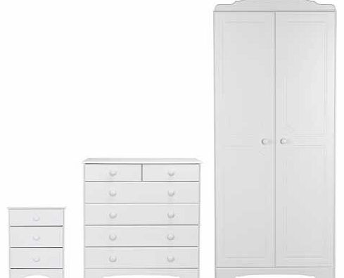 Unbranded Nordic 3 Piece 2 Door Wardrobe Package - White