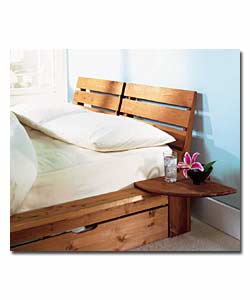Nordic Pine Double Bed/Split Headboad/1 Drawer/Deluxe Matt