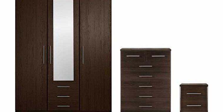 Unbranded Normandy 3 Piece 3 Door Wardrobe Package - Wenge