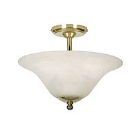 Unbranded OADS 22 PB/OP 04 F - Medium Polished Brass Semi Flush Light