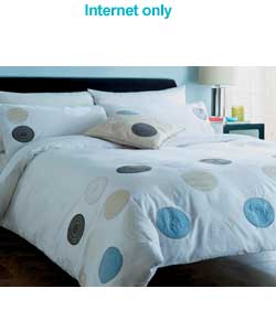 Unbranded Oberon Duvet Set White/Blue - Double