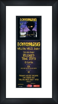 OFFSPRING Million Miles Away - Custom Framed Original Ad Framed Music Prints 