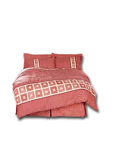 Omega King Size Duvet Cover Set - Terracotta