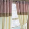 Luxurious cream faux silk with pretty appliqu floral decoration and contrasting pink trim. Dry clean