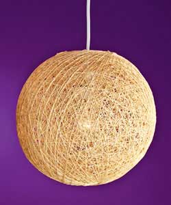 Non-electrical fine linen ball pendant.Diameter 32cm.Requires 1 x 40 watt SES golf ball bulb (not su