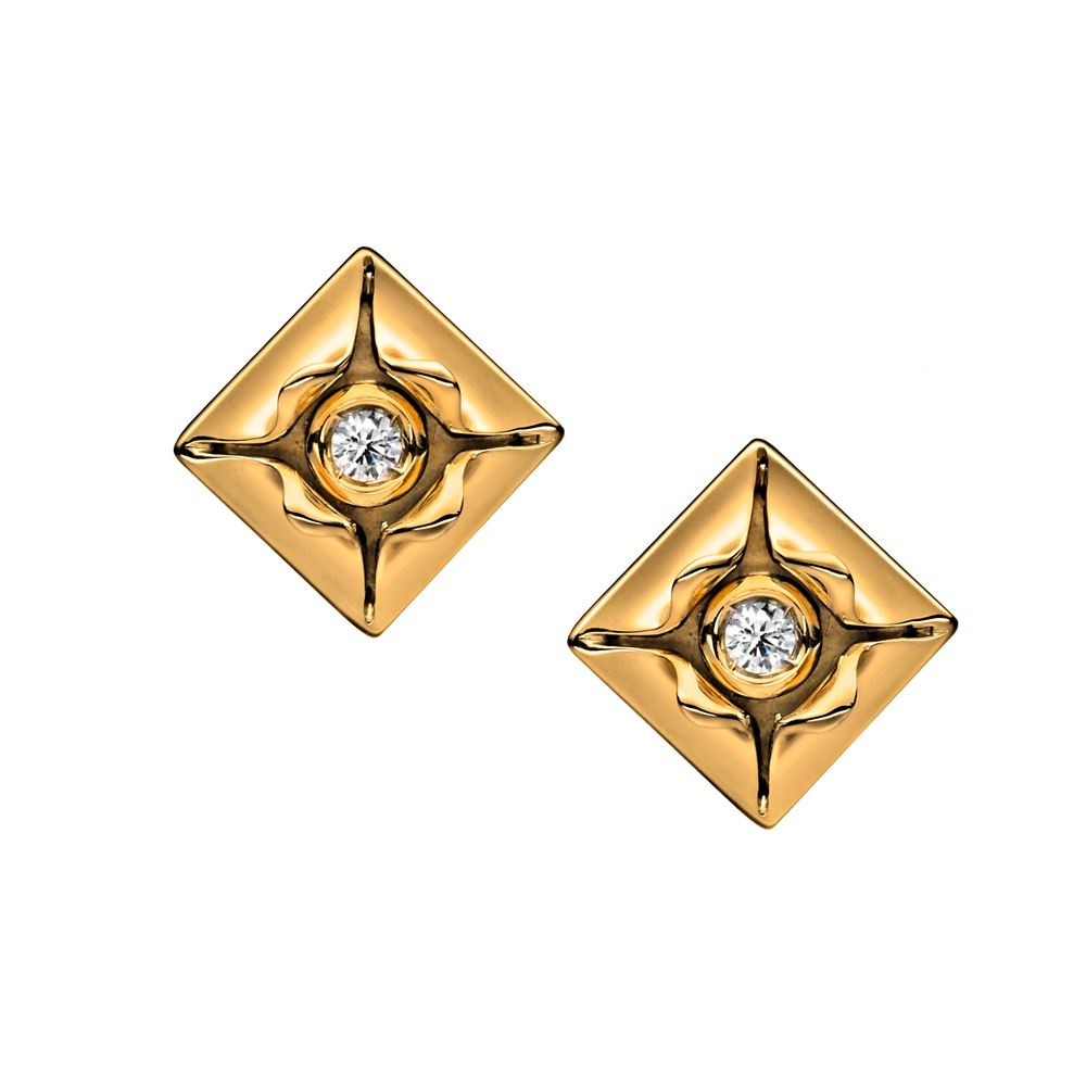 Unbranded Origami Studs White Diamonds