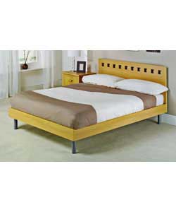 Oslo Oak Double Bedstead with Luxury Firm Mattress