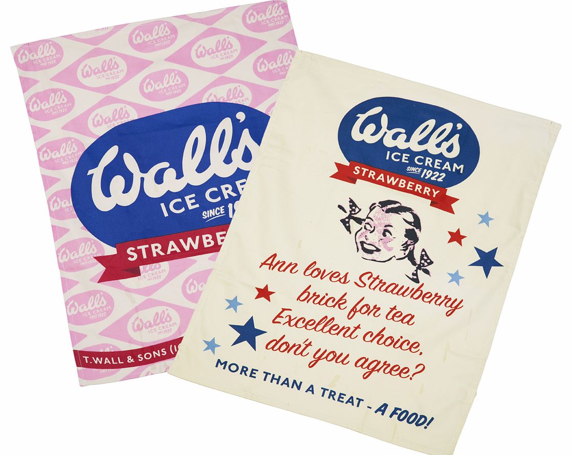 Add a touch of Summer to your kitchen with this gorgeous set of vintage Walls tea towels!