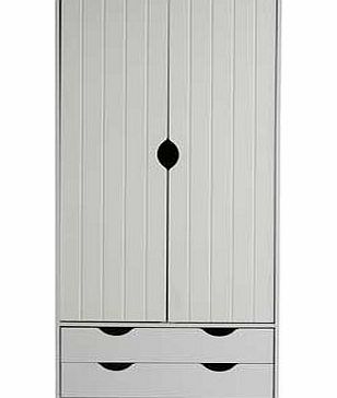 Unbranded Pagnell 2 Door 2 Drawer Wardrobe - White