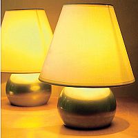 Pair of Clover Metal Base Lamps