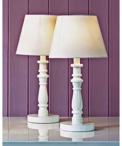 Pair of Wooden Table Lamps