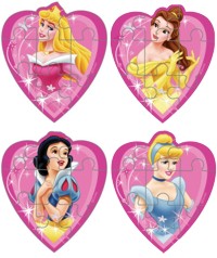 Unbranded Partyware: 4 Princess Magic Die-Cut Puzzle