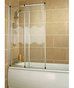 Unbranded Patterned Silver Sliding Shower Screen