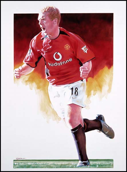 Paul Scholes signed print - Artist Rob Highton 