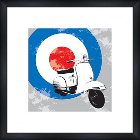 Unbranded PAUL WELLER Scooter - Custom Framed Art Print