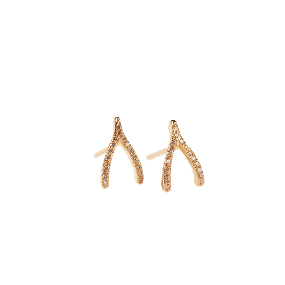 Unbranded Pave Wishbone - Rose Gold