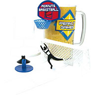 Miniature goal  basketball hoop and rugby and American football posts are provided along with sucker