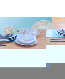 Pebbles Cascade 16 Piece Stoneware Dinner Set