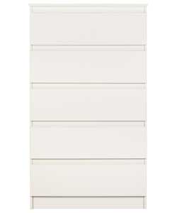 Unbranded Pello 5 Drawer Chest - White