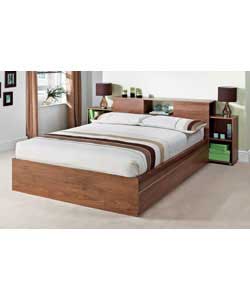 Unbranded Pello Walnut Double Bed - Comfort Mattress