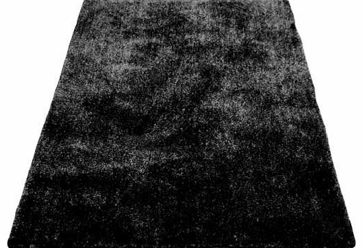 Perky Brush Silk Touch Shaggy Rug - Black - 160