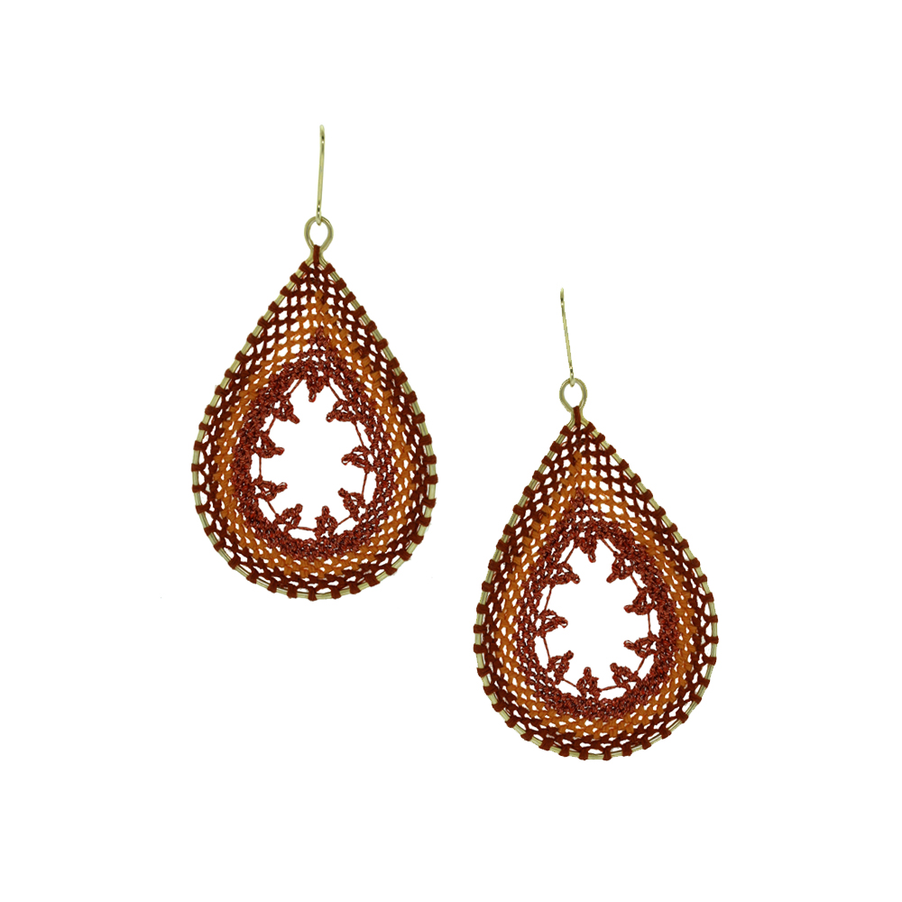 Unbranded Petal Teardrops Earrings Orange