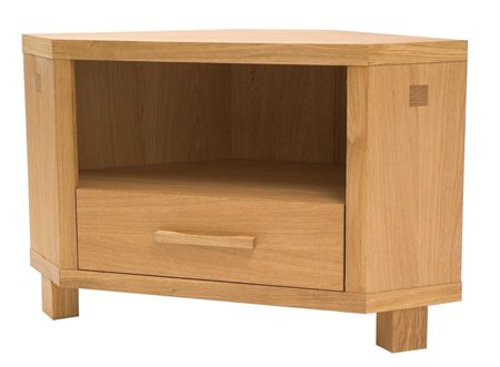 Piazza Oak Corner TV Cabinet - 1 Drawer