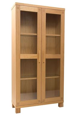 Piazza Oak Display Cabinet - 2 x 2 Doors