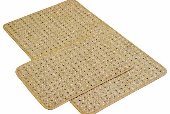 Unbranded Pindot Natural Runner 180cm x 57cm and Doormat Set