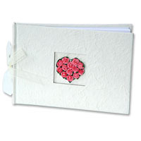 pink rosebud heart guest book