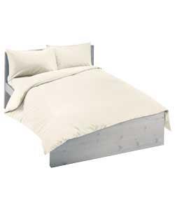 Plain Dye Double Duvet Cover Set - Cream