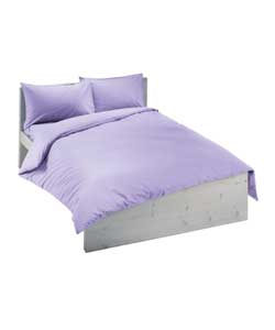 Plain Dye Double Duvet Cover Set - Heather