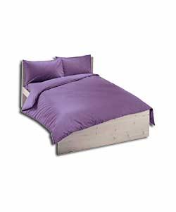 Plain Dye King Size Duvet Cover Set - Aubergine