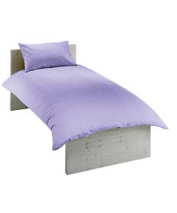 Plain Dye Single Duvet Cover Set - Heather