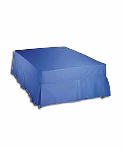 Plain-Dyed Cornflower Blue Box Pleat Double Valance