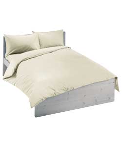 Unbranded Plain Dyed Double Duvet Cover Set - Eco Vanilla