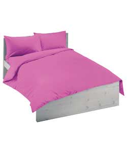 Plain Dyed Double Duvet Cover Set - Fuschia