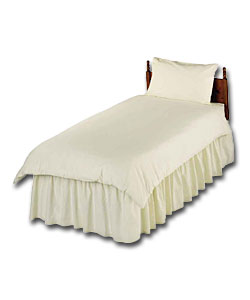 Plain Dyed Double Duvet Set - Cream