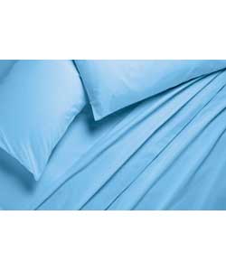 Plain Dyed Double Sheet Set - Cashmere Blue